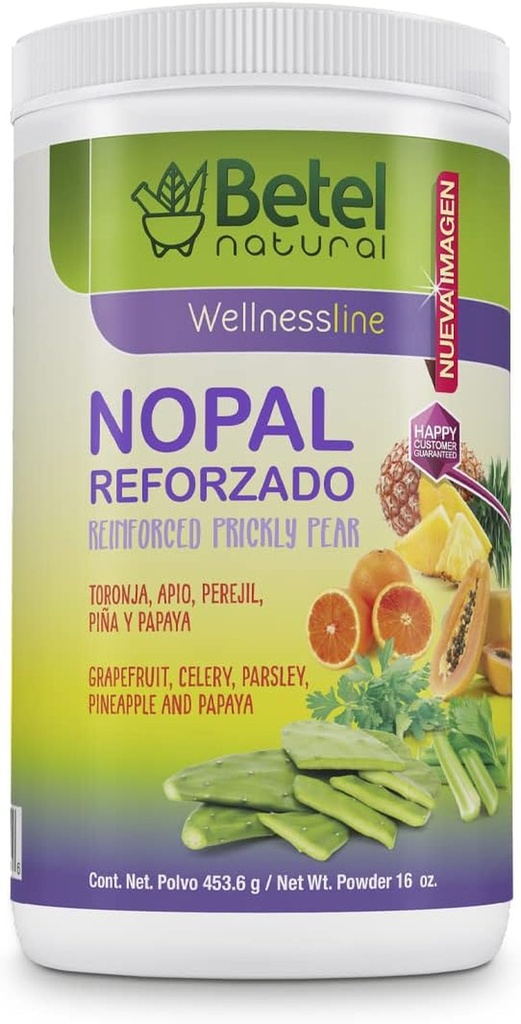 Polvo De Nopal (Prickly Pear) Reforzado Made with Grapefruit, Pineapple, and Papaya - 16 Oz