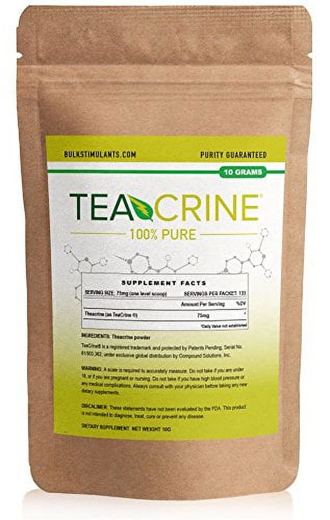 TEACRINE | Theacrine 100% Pure Bulk Powder | 133 Servings | New Nootropic Stimulant for Energy Endurance & Focus