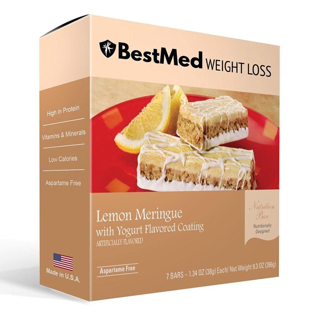 Bestmed - High Protein Snack Bar - Low-Carb, 10G Protein, Low Sugar, Low Calorie, Weight Loss (Lemon Meringue, 3 Box - 21 Count)