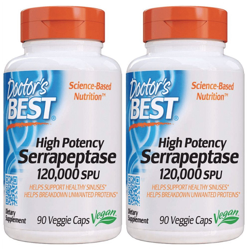 Doctor'S Best - Best High Potency Serrapeptase, 90 Veggie Caps - 2 Packs
