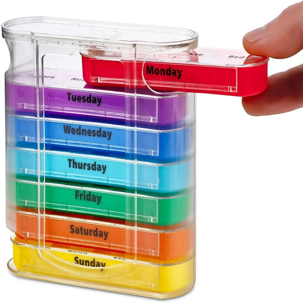 Medca Weekly AM/PM Pill Organizer - 7 Day/4 Times a Day - 1 Dispenser Stackable