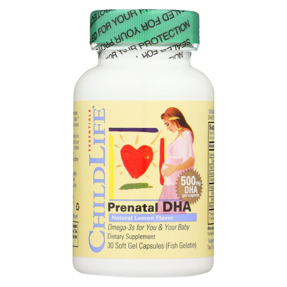 Childlife Prenatal DHA, Natural Lemon Flavor, 500 Mg, 30 Soft Gel Capsules