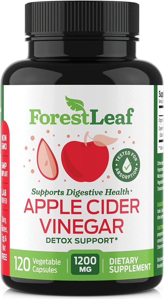 Forest Leaf Apple Cider Vinegar Capsules with Cayenne Pepper Powder, 120 Count