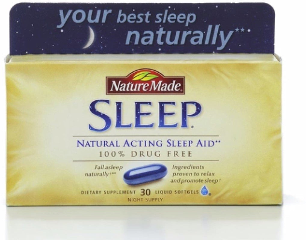 Nature Made Natural Sleep Aid Liquid Softgels 30 Ea (Pack of 2)