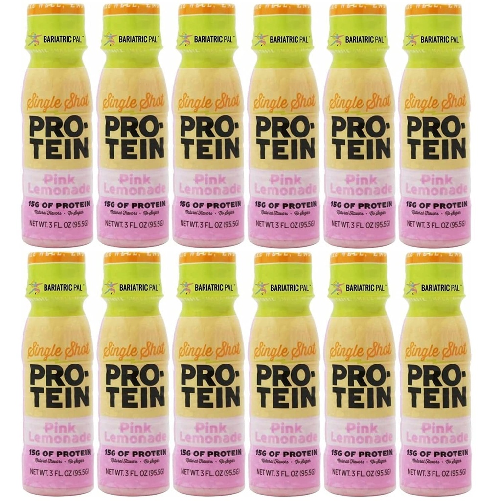 Bariatricpal Ready-To-Drink 15G Whey Protein & Collagen Shots - Pink Lemonade (12 Bottles)