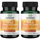 Swanson Vitamin B12 Cyanocobalamin 500 Mcg 100 Caps 2 Pack