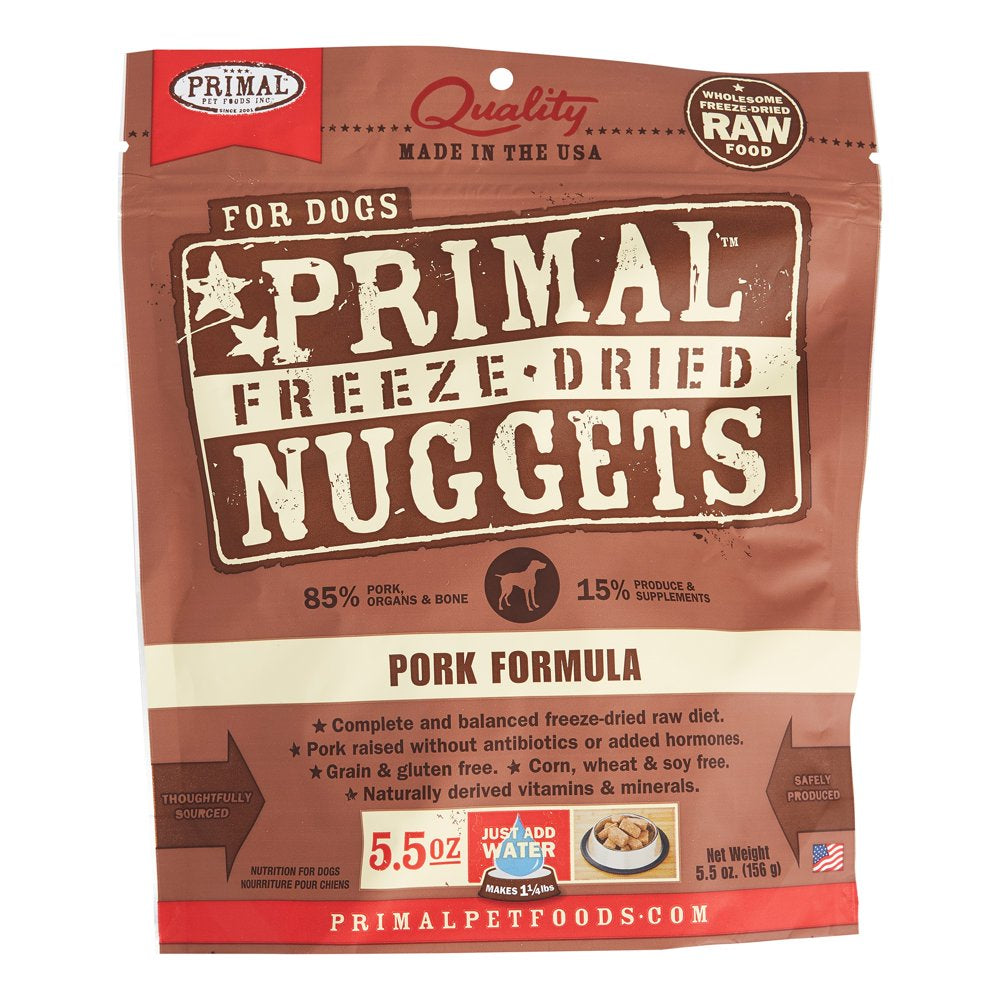 Primal Pet Foods Nuggets Grain-Free Pork Formula Freeze Dried Dog Food, 5.5 Oz
