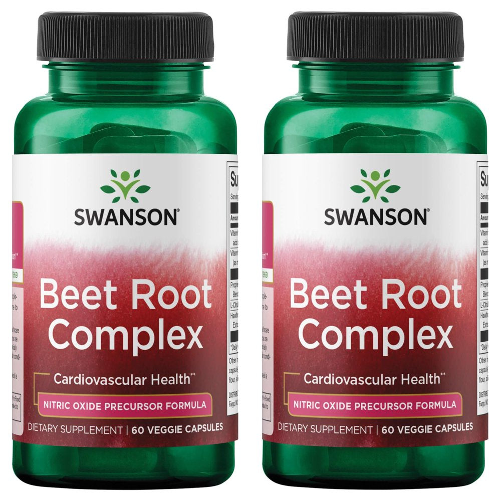 Swanson Beet Root Complex - Nitric Oxide Precursor Formula 60 Veg Caps 2 Pack