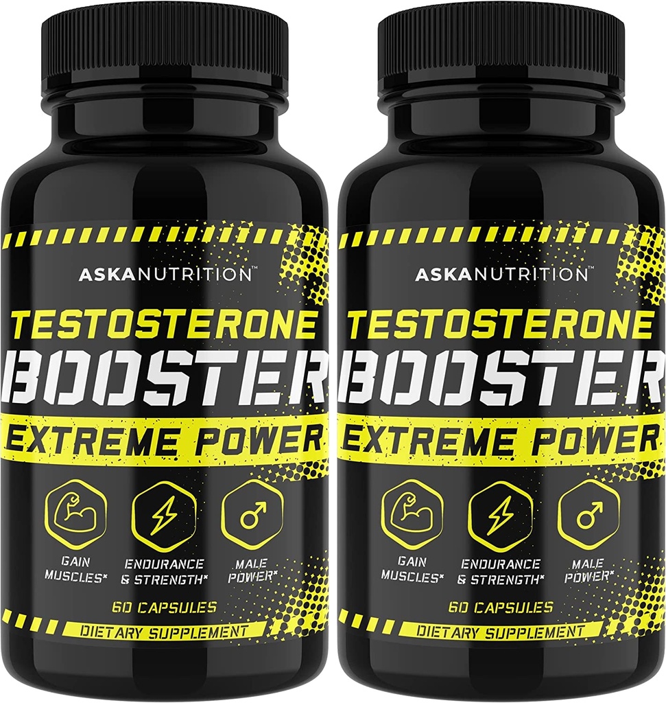 Testosterone Booster for Men - Male Enhancing Supplement with Horny Goat Weed & Tongkat Ali - Muscle Builder Enlargement Pills - Natural Test Booster Increased Desire, Energy, Stamina, Libido (2 PACK)