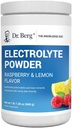 Dr. Berg Hydration Keto Electrolyte Powder - Enhanced W/ 1,000Mg of Potassium & Real Pink Himalayan Salt (NOT Table Salt) - Raspberry & Lemon Flavor Hydration Drink Mix Supplement - 100 Servings