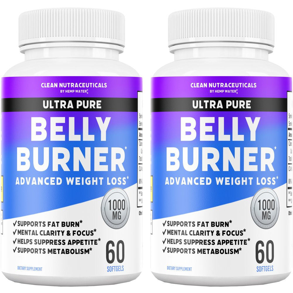 Belly Fat Burner Pills - CLA - Conjugated Linoleic Acid Softgels - Slim Stomach & Abdominals - Natural & Keto Diet Friendly Supplement for Men & Women - 120 Servings - 2 Bottles