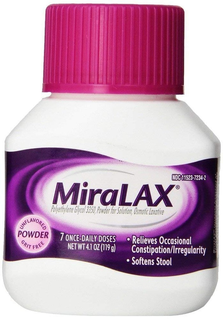 Miralax Laxative Reduces Constipation & Irregularity Powder, 4.1Oz, 5-Pack