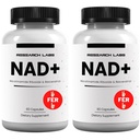 Research Labs NAD + Supplement. 2 for 1 Ad. Proprietary Formula W/ Riboyoung™. More Effective than NMN. Nicotinamide Riboside, Quercetin, Resveratrol, Betaine. True NAD Supplement anti Aging