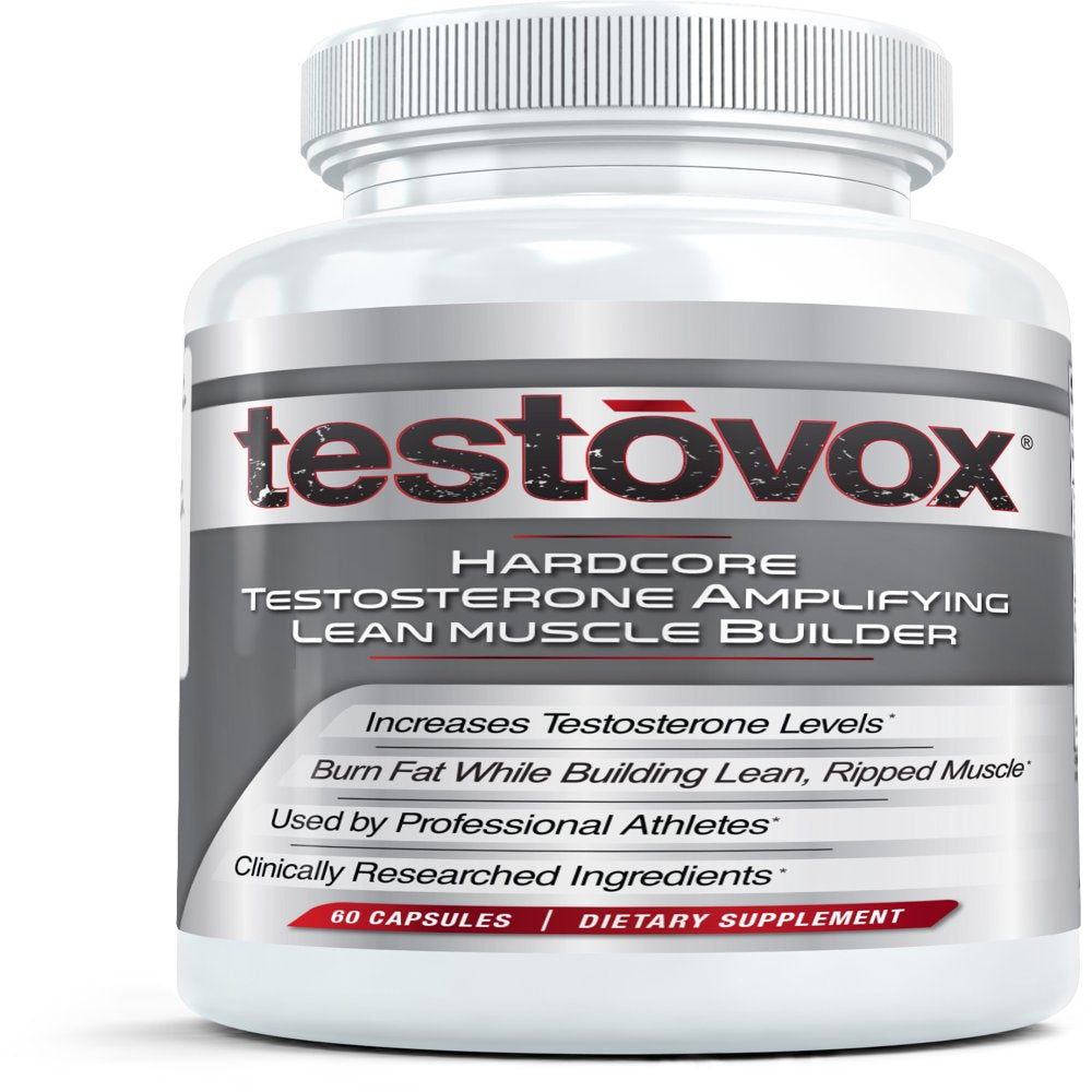 Testovox Testosterone Booster & Muscle Builder Supplement | Enhance Libido & Strength, 60 Capsules