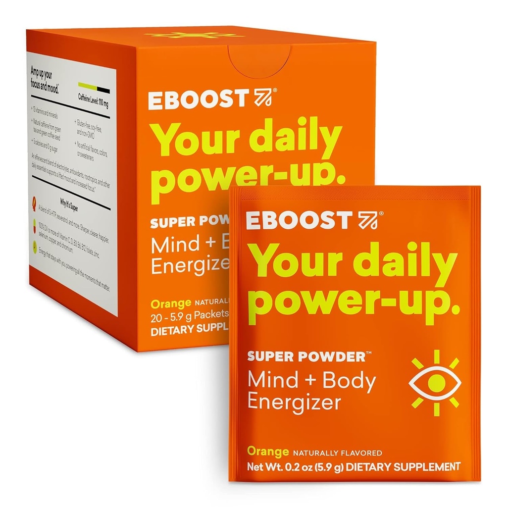EBOOST Energy Powder - Orange, 20 Packets