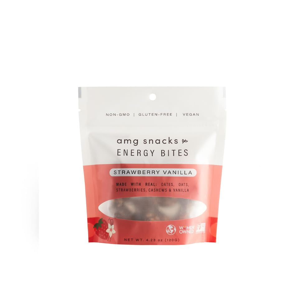 AMG Snacks Strawberry Vanilla Energy Bites | 4.3 Oz, Pack of 3 (18 ...