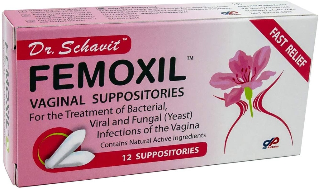 FEMOXIL Vaginal Suppositories - Natural pH Balance Relief