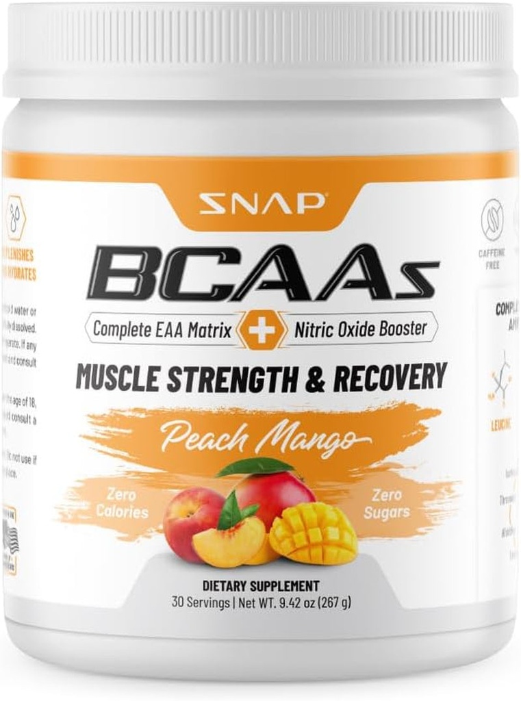 Plant-Based BCAA Powder - Peach Mango | Snap Supplements