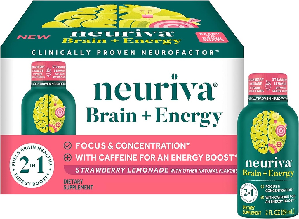 Neuriva Brain + Energy Shots - Strawberry Lemonade (12ct)