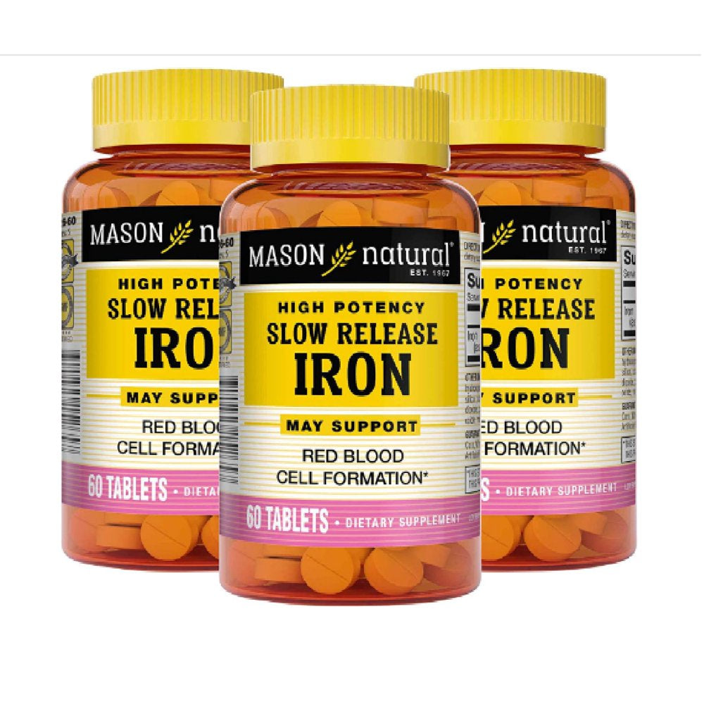 Mason Natural Slow Release Iron - 60 Ct (3-Pack)