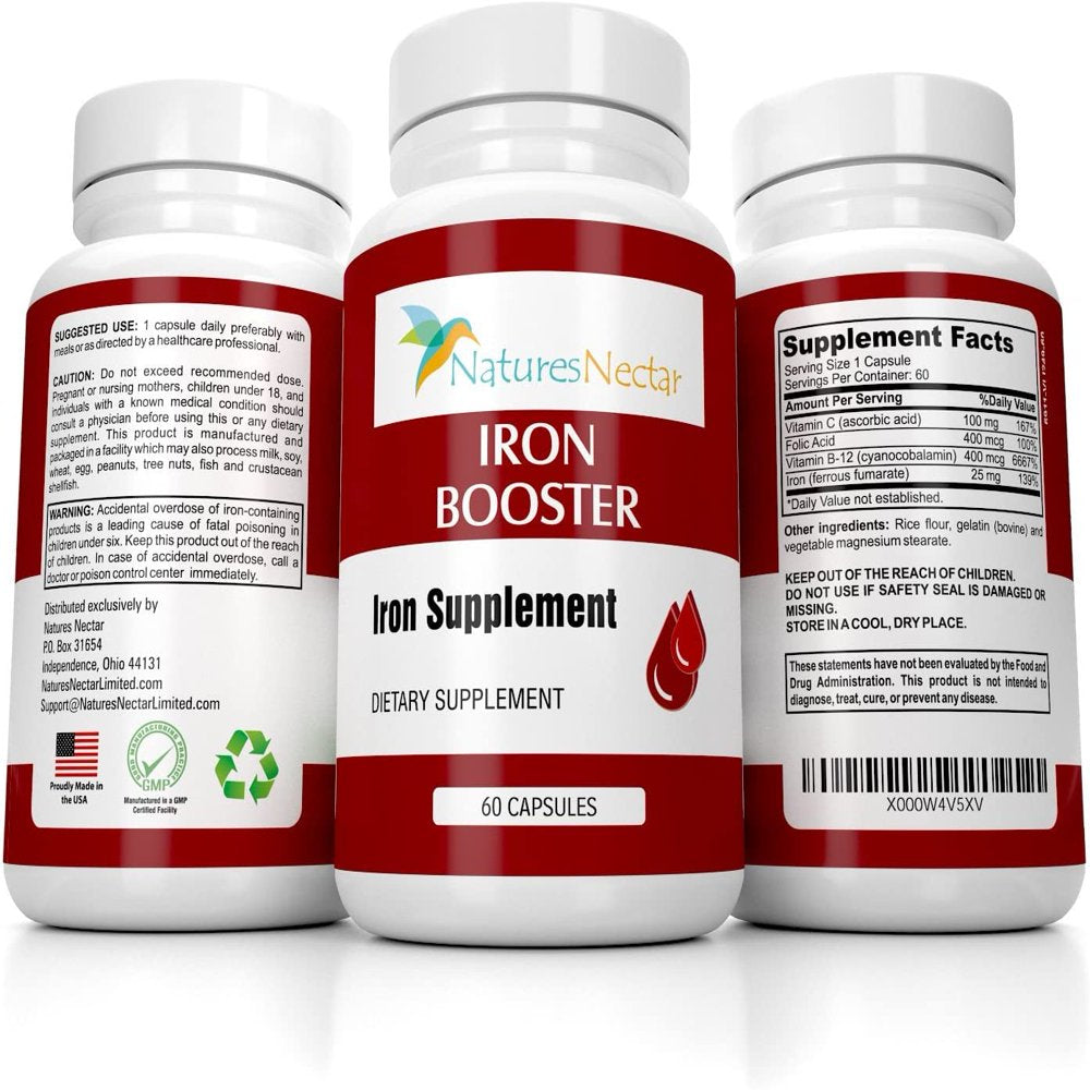 Iron Booster for Women - Vitamin B12 & Folic Acid