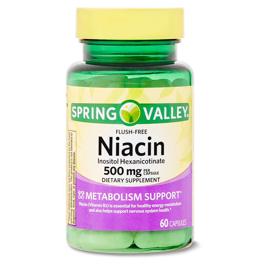 Spring Valley Niacin Inositol - Metabolism Support 60 Caps