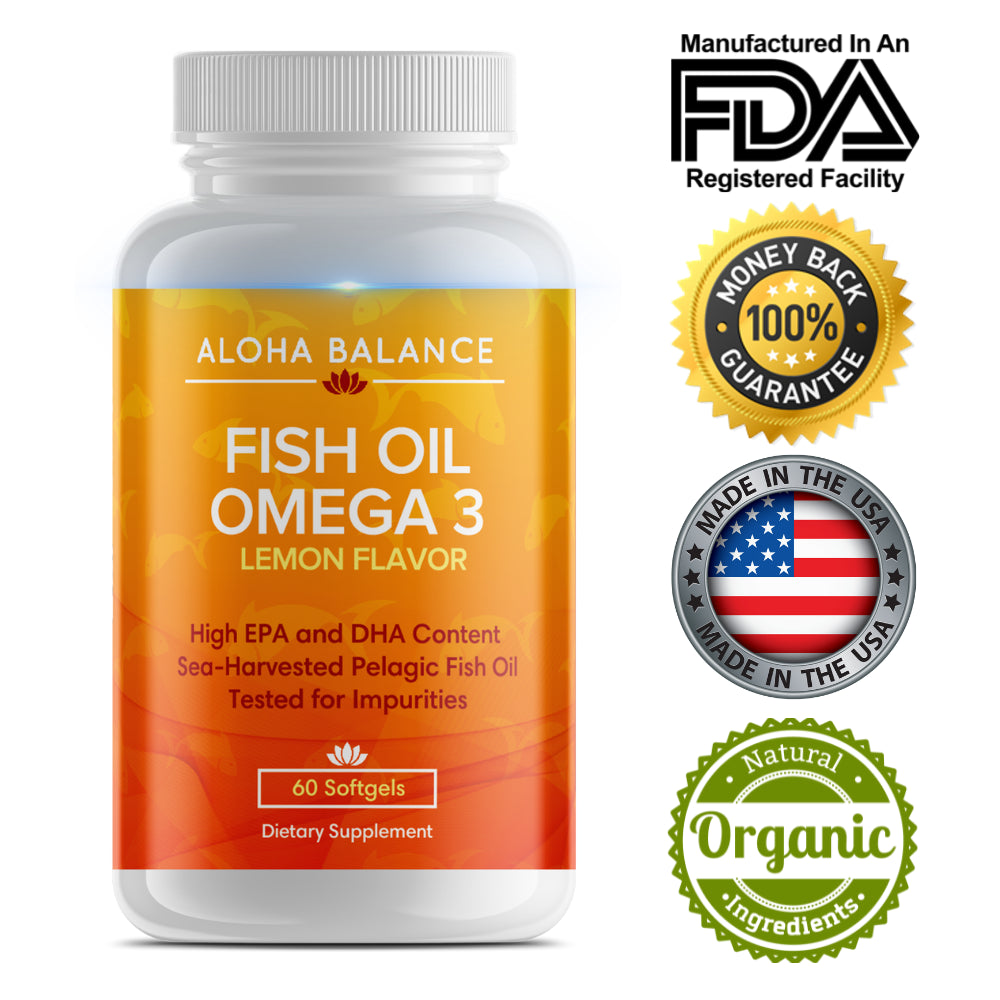 Aloha Balance Fish Oil - Omega 3 Lemon Flavor