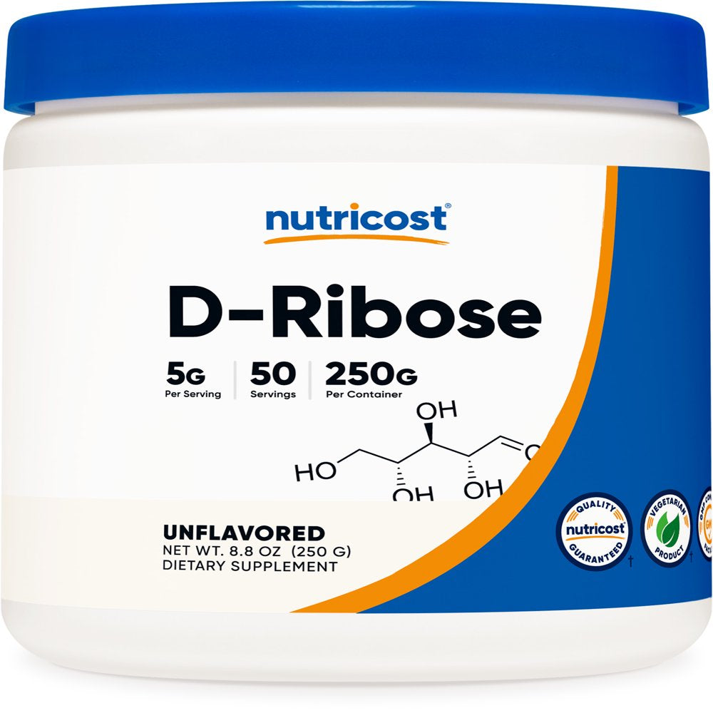Nutricost D-Ribose Powder - 250g - Non-GMO Supplement