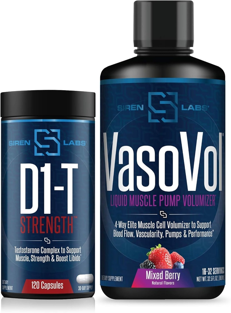 Siren Labs D1-T & Vaso-Vol - Muscle & Pump Formula