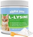 Alpha Paw - Human Grade for Pets - Cat Lysine Supplement - Extra Servings 5-10 Month Supply - Natural Lysine (8 Ounces/225 Grams)