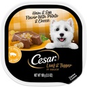 Cesar Loaf and Topper in Sauce Ham and Egg Flavor Wet Dog Food, 3.5 Oz Tray