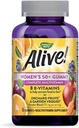 Boericke & Tafel Nature'S Way Alive Women'S 50+ Multivitamin Gummies Foodbased Blend 75Mg per Serving Gluten Free Made with Pectin Gummies, Wine, Fruit, 60 Count