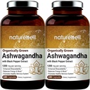 2 Pack Ashwagandha Capsules with Black Pepper Extract, 1200Mg per Serving, 180 Counts per Bottle, Made in USA.