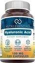 Nutri Essentials Hyaluronic Acid Dietary Supplement - 100 Mg 120 Capsules (Non-Gmo) - the Best Supplements for Joint Health, Skin Care & More*