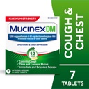 Mucinex 12 Hour Relief, DM Maximum Strength Chest Congestion and Cough Medicine, 7 Tablets