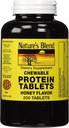 Natures Blend Chewable and Honey-Flavored Protein Tablets 200 Ct | Protein Pills | Supplements for Men | Protein Capsules | Weight Gain Supplements | Essential Nutrition on the Go