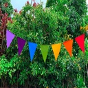 Blank Triangle Seven Chakra Prayer Flags Surged Edges Put Your Own Prayers 9X11