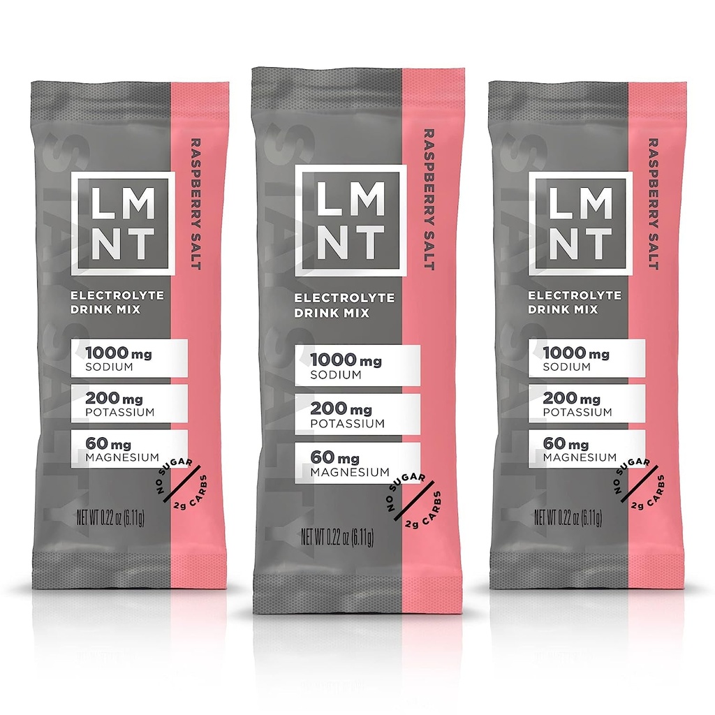 LMNT Raspberry Salt Electrolytes - Hydration Packets